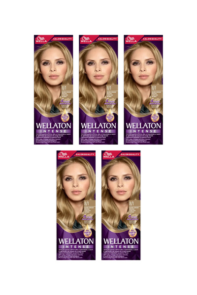 Wellaton 5x PACHET Vopsea de păr permanentă Blond cenușiu deschis 8/1, 110ml