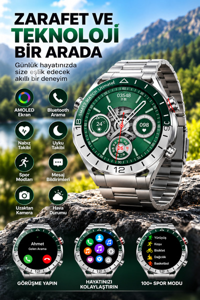 VELTRON Akıllı Saat – Bluetooth Arama, Nabız ve Takibi, Android iOS Uyumlu, W...