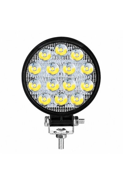 Generic Proiector LED Rotund Off Road, 14 LED-uri, 18W, 1600 Lumeni, din Alum...
