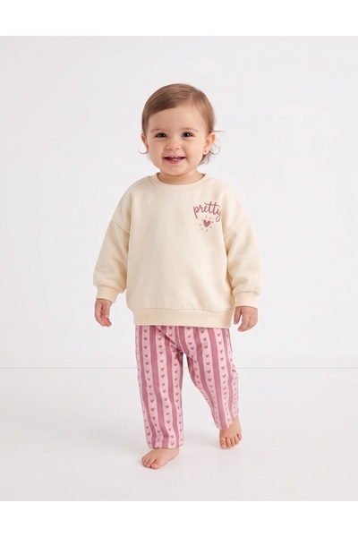 MiniKids Compleu Sweet Pretty, crem-mov