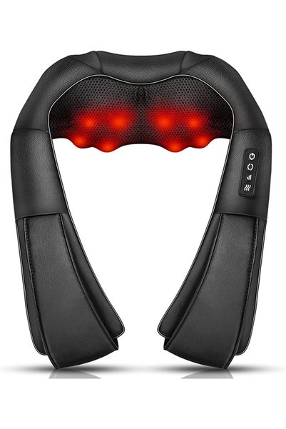 EzzySo Neck Massager with Heat - Shiatsu Neck and Shoulder Massager, Deep Kne...