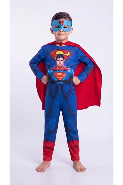 milay's life home collections superhero costume, with a mask and cape