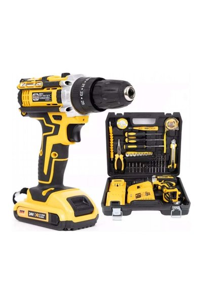 Generic Trusa bormasina cu percutie, 2 acumulatori, 24V, 30 accesorii