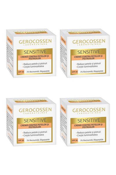 GEROCOSSEN Pachet 4x Cremă anti-pete și anti-pistrui SPF 30 cu Niacinamidă, O...