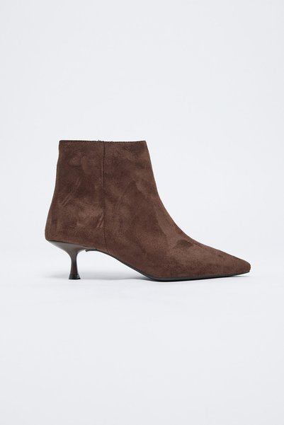 PAULMARK Women's Pointed Toe Thin Short Heeled Boots