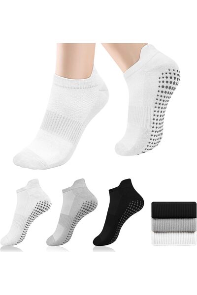 Zoye 3 Pairs Yoga Socks for Women Non Slip Grip Socks for Yoga,Pilates,Ballet...