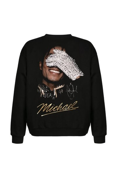Vordevia Μπλούζα φούτερ Michael Jackson με στάμπα από βαμβάκι, 3 κλωστές, με ...
