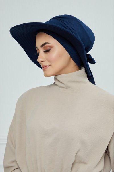HIJAB VIP Beach Hijab with Turban - Navy Blue
