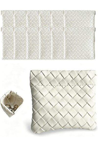 Generic 12 Pack Woven Leather Kiss-Lock Coin Purse, Mini Jewellery Organiser ...