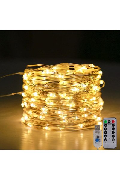 Choice 5M 50LED Warm White LED Fairy String Lights USB Plug with Remote Garla...