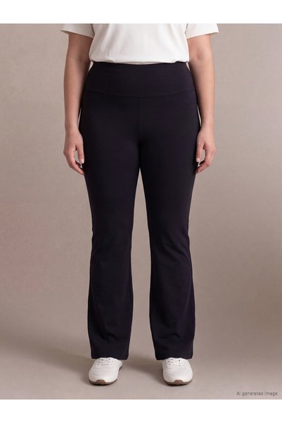 LC Waikiki LCW Curve Navy Blue Interlock Plain Skinny & Slim Women's Leggings...