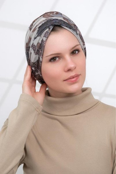 HIJAB VIP فوليوم تل منقوش - صيفي