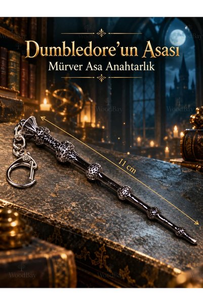 WoodBay Dumbledore Elder Wand Keychain, 11 cm – Harry Potter-Themed Bag Acces...