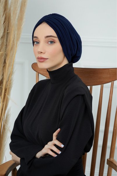 HIJAB VIP Cotton Turban - Navy Blue