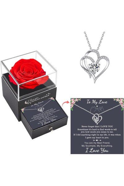 GENERAL Preserved Red Rose Gifts for Women Girlfriend Wife, Eternal Rose Box ...