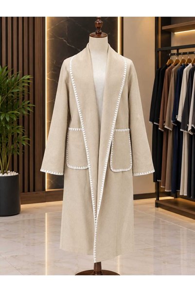 alwaseef Women's Long Coat with Belt