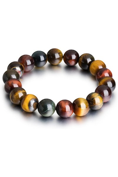 SWIUKPHE Tiger Eye Bracelets, Triple Protection Chakra Beaded Bracelet, Relax...