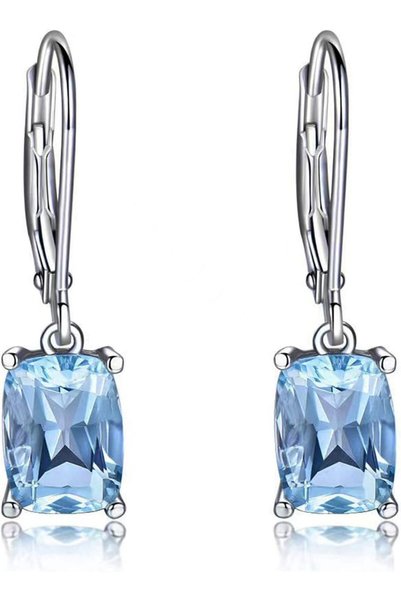 GENERAL Crystal Pendant Earrings,18K White Gold Plated Dangle Earrings for Wo...