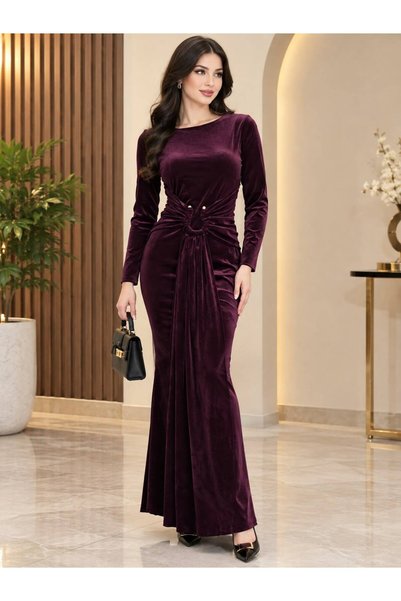 hawaa closet فستان نسائي مخمل ساتر