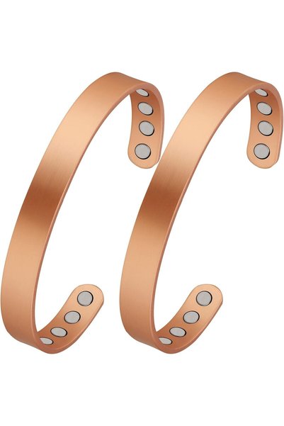 Feraco Copper Magnetic Bracelet for Men Women, 99.99% Pure Copper Cuff Bangle...