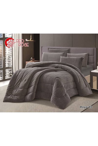 RedRosa لحاف شتوي نفر ونص وجهين مخمل وفرو فاخر مع شرشف مطاط وأكياس مخدات – 4 ...