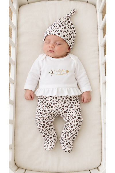 lisaloom baby & kids طقم بذلة أطفال بناتي من نايت دريم بتصميم الفهد مع كشكشة ...