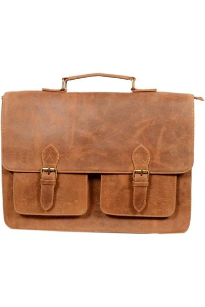 Genesis premium leather briefcase laptop bag messenger bag (for upto 15.6inches)