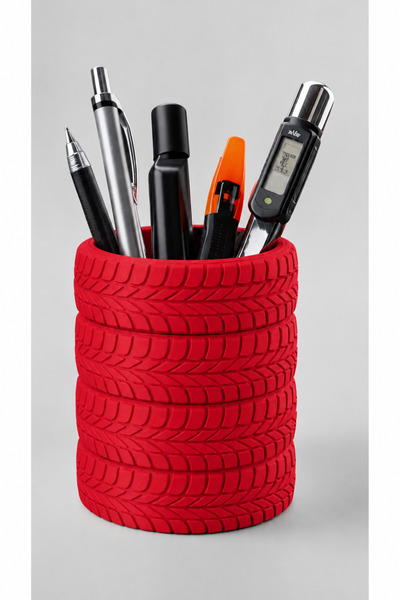 Belupa Tire Patterned Decorative Pen Holder - Desktop Organizer Office and St...