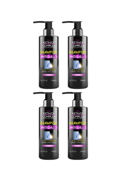 Retinol Complex Pachet 4x Șampon Anti-Îngălbenire - 300 ml