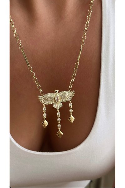 mibrillo Phoenix Necklace with Zircon Stone