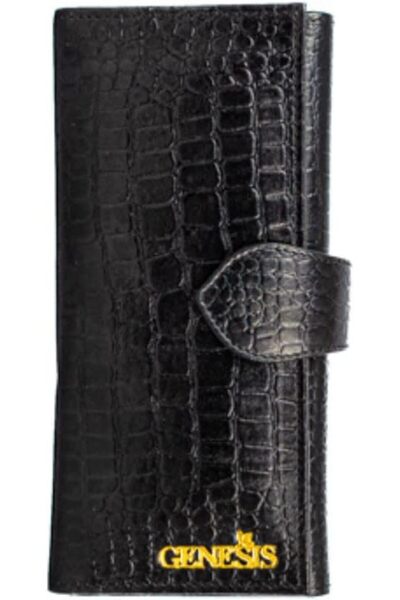 Genesis Leather Trifold Wallet For Women, Colour: Black