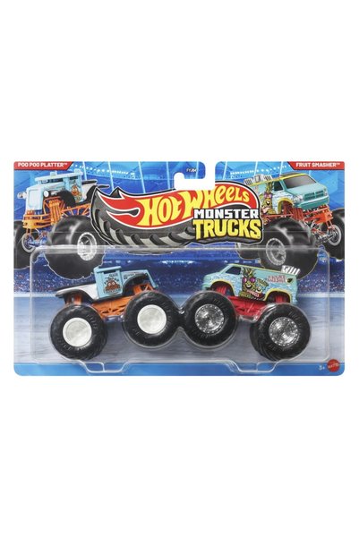 HOT WHEELS Monster Truck Set 2 Masini Poo Poo Platter Si Fruit Smasher Scara ...
