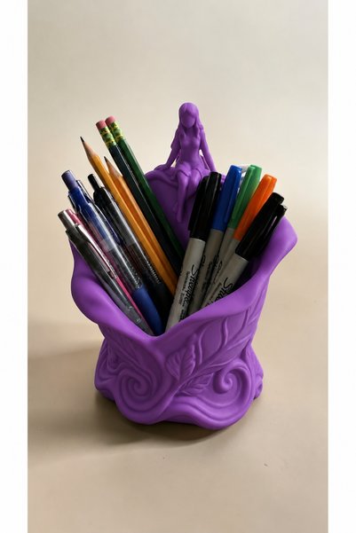 Belupa Desktop Organizer with Fairy Figure, Pen Holder, Note Holder, Decorati...
