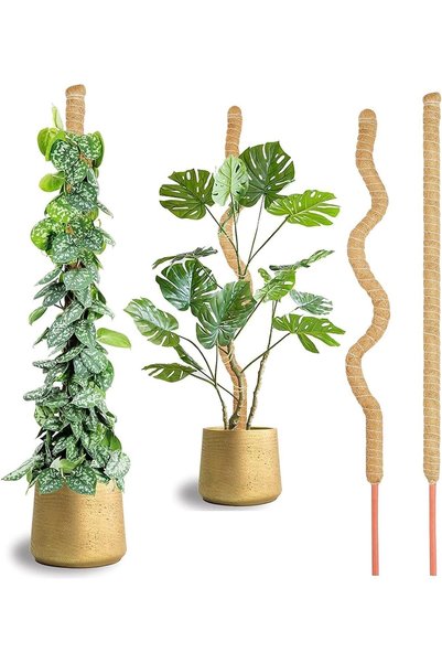 X SPRING Moss Pole, 2 Pack 23.6 Inch Bendable Coir Plant Support, Sturdy Mons...