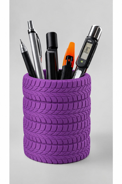 Belupa Tire Patterned Decorative Pen Holder - Desktop Organizer Office and St...