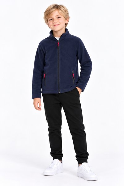 monox Unisex Fleece Jacket for Kids with Elastic Cuffs, Zippered Pocket, and ...