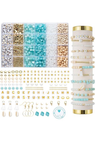 Tazweeq Jewelry Making Supplies Kit with Natural Stone Beads, Irregular Natur...