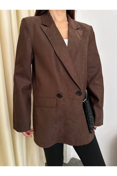 manana fashion Sacou tip blazer căptușit cu piele întoarsă de căprioară