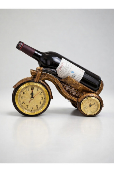 Magic Time Suport de Vin in Forma de Motocicleta cu Ceas si Termometru - Kron...