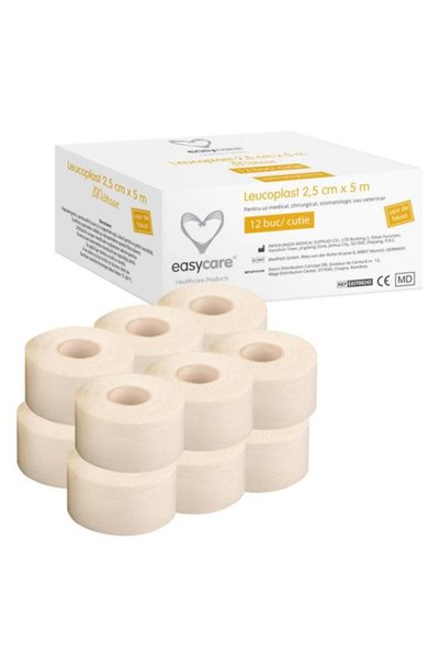 easycare Leucoplast Uz Medical Matase - 2,5 cm x 5 m, 12 buc / cutie