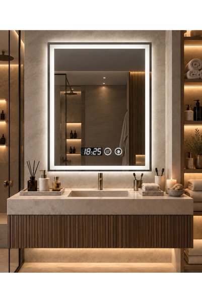 Magic Time Oglinda LED Touch DECORIALE cu Dezaburire , Ceas si Termometru 80x...