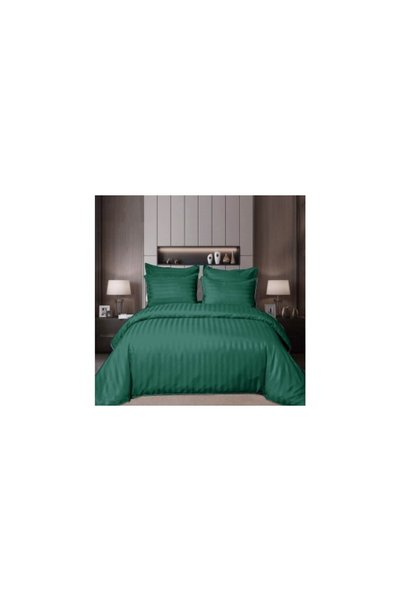 OEM Lenjerie de pat HoReCa, pat dublu, Damasc Deluxe Finet cu elastic, 6 pies...