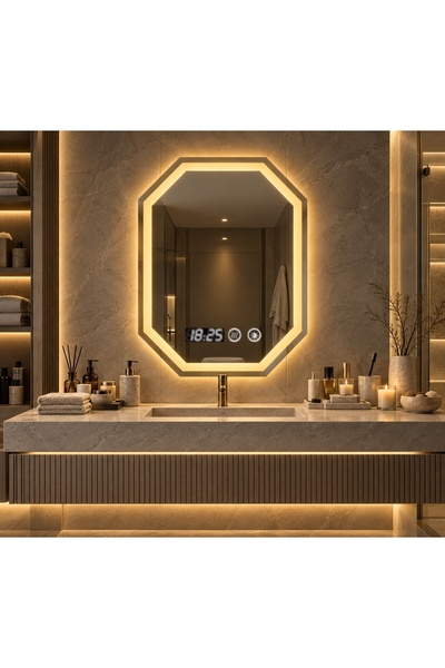 Magic Time Oglinda LED Touch DECORIALE cu Dezaburire , Ceas si Termometru 80x...
