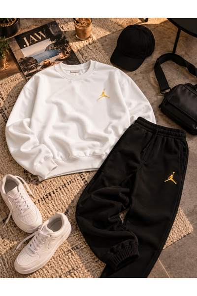 JAWÜ FASHION "Golden Man" Embossed Print with Brushed Inside Sweet-Sweatsuit Premium SET
