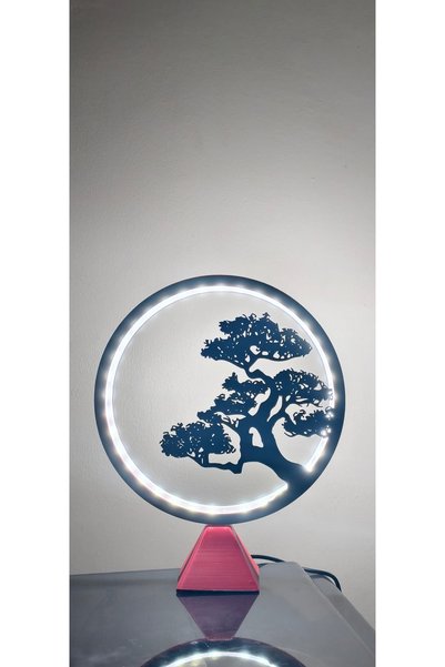 🌿 Zen Tasarım Bonsai Ağacı Temalı 3D Baskı LED Aydınlatmalı Dekoratif Masa Lambası