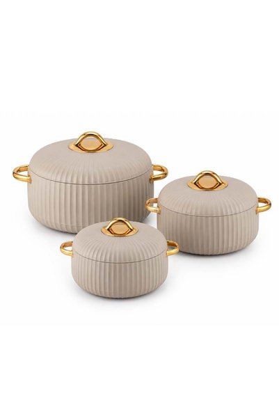 Ginza Beige 3-piece food container set
