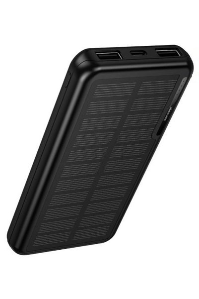 Hoco J176 Power Bank 10.000mAh με ηλιακό πάνελ & ενδεικτική λυχνία LED Μαύρο