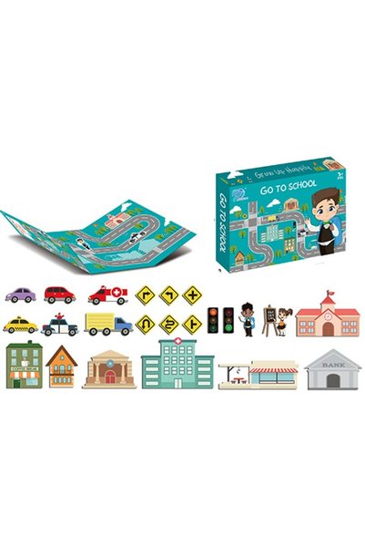 RAYTOYS Puzzle magnetic Drumul în oraș Joc educativ Carte cu 23 de piese