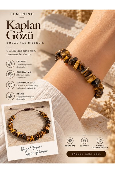 Femenino Handmade Adjustable Bracelet with Large Chunks of Genuine Natural Ti...