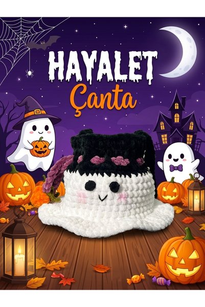 Örgü Hayalet Çanta – Cadılar Bayramı Temalı Çocuk Çantası